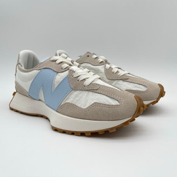 New Balance | 327 Sneaker in Timberwolf, Sea Salt, & Light Chrome Blue US 6 - Picture 4 of 15